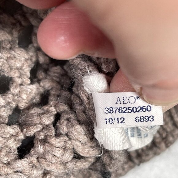 American Eagle Outfitters Sweater Womens Sz S Beige Cable Knit Pullover Stretch - Picture 9 of 9